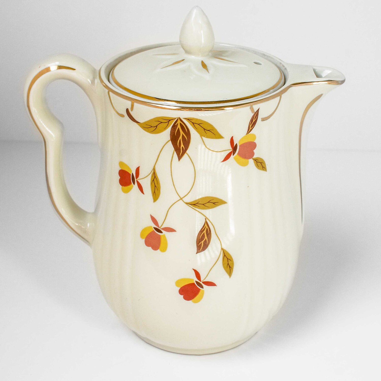 Halls Superior Autumn Leaf Jewel Tea Coffee Pot with by dappr