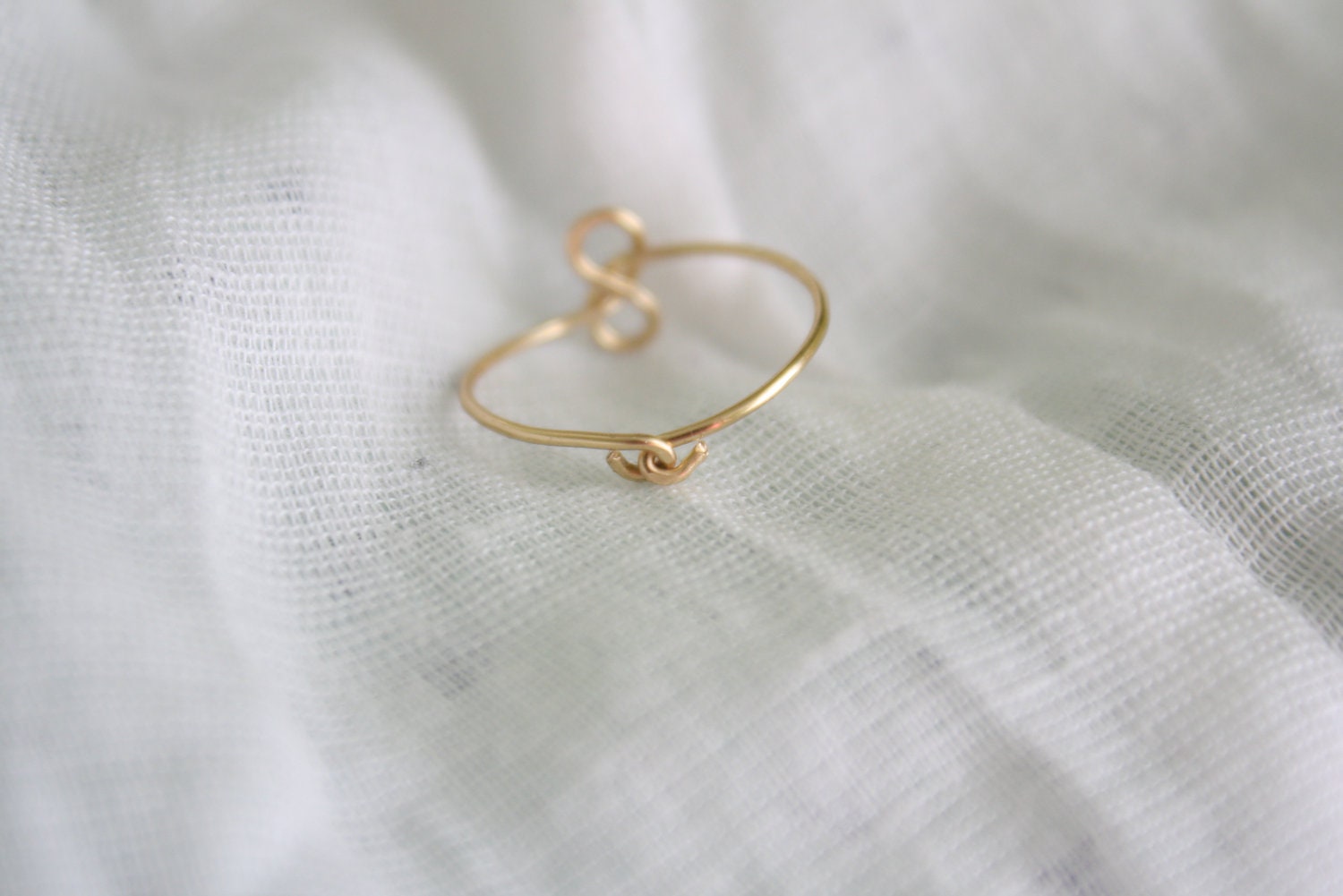 Infinity Ring Hammered Brass