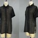 SALE / Free Shipping - Sheer Black Shirtdress - Mini dress, Oxford, Grunge, Goth, 90s - Black Friday Etsy Cyber Monday Etsy