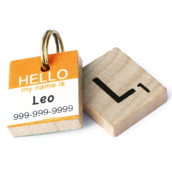 HELLO My Name Is - Classic Scrabble Dog ID Tag