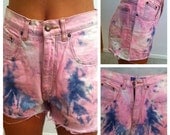 bleach, pink & blue tie dye high-waisted shorts (vintage new york line)
