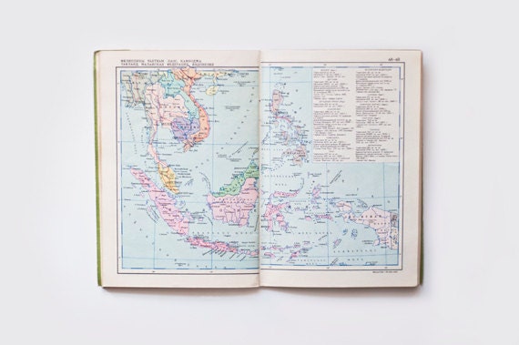 Vintage map book - soviet ATLAS