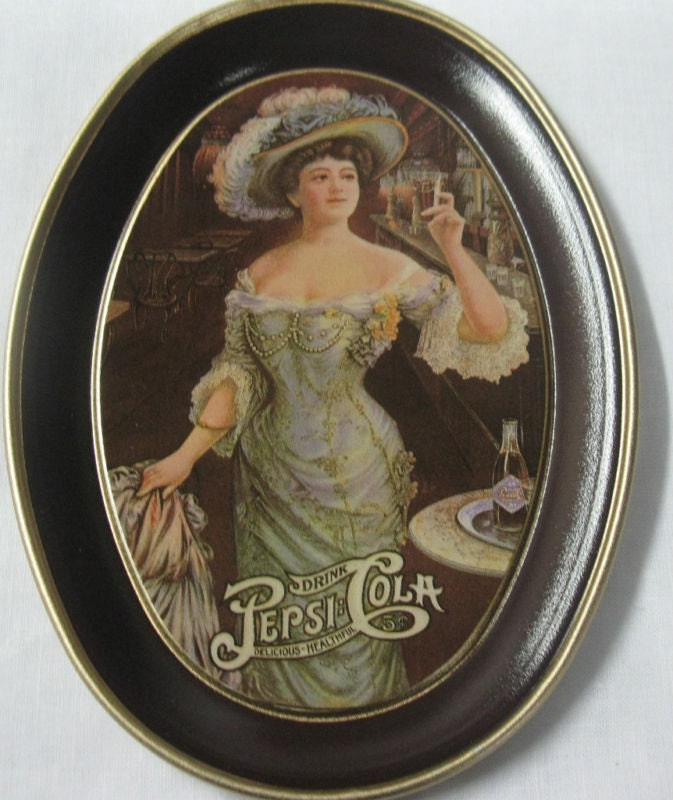 PEPSI-COLA tip tray Smoking Lady Parlor Old West America 1808 era circa art decor deco antique vintage collectible Burlesque victorian