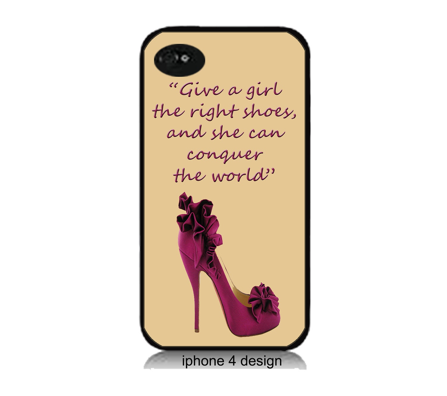 Marilyn Monroe Quote, Give A Girl The Right Shoes..  Iphone 4 cell phone accessory case, Iphone case, Iphone 4s case,