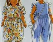 Vintage 90s Simplicity 7704 Pattern Girls Jumpsuit Multi Size 2 thur 6 Uncut p2z