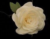 White Full Bloom Rose Paper Flower Wedding Anniversary Bouquet Valentines Centerpiece Custom Made to Order