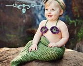 Little Mermaid crochet set Pattern -- This pattern includes newborn - 24 Month Sizes
