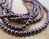 Purple bronze beads, Czech glass beads, beading supplies