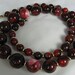Vintage Maroon Swirl Resin Graduated Bead Chunky Necklace