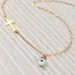 Evil eye necklace, protection necklace, sideways cross necklace, 14k gold filled necklace, gold cross pendant, faith necklace, "Stilbe"