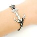 Nautical Anchor Bracelet Boho Braided Unisex Aquatic Navy Themed with Charm Ocean Bohemian Breeze Surf Beach Ship Sailor Pookie Design