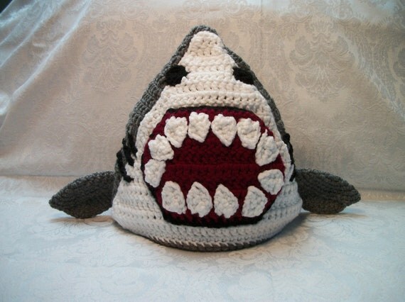 Crocheted Shark Hat by MamawsMadness on Etsy