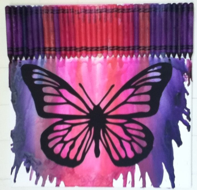 Items similar to Melted Crayon Art Butterfly on Etsy
