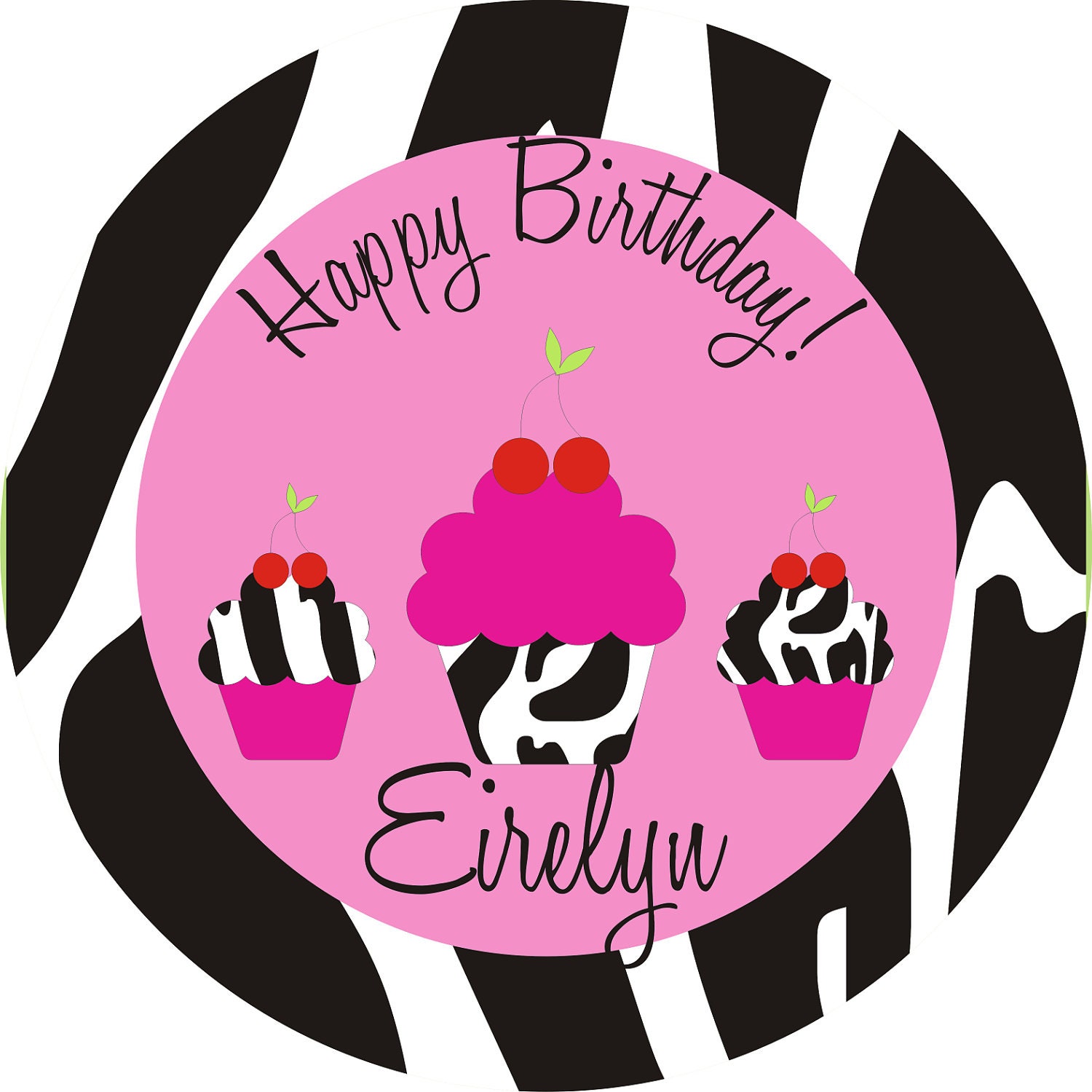 Wild About Cupcakes Birthday Plate-Personalized Melamine Plate
