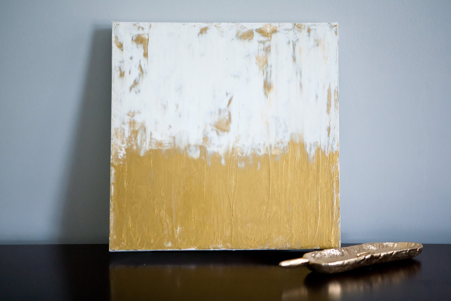 12x12 White/Gold Abstract III