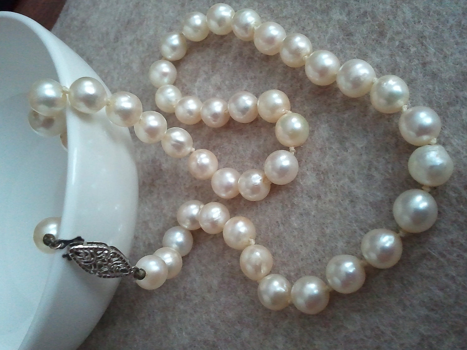 Vintage Cultured Pearl Necklace By Vintagezed On Etsy