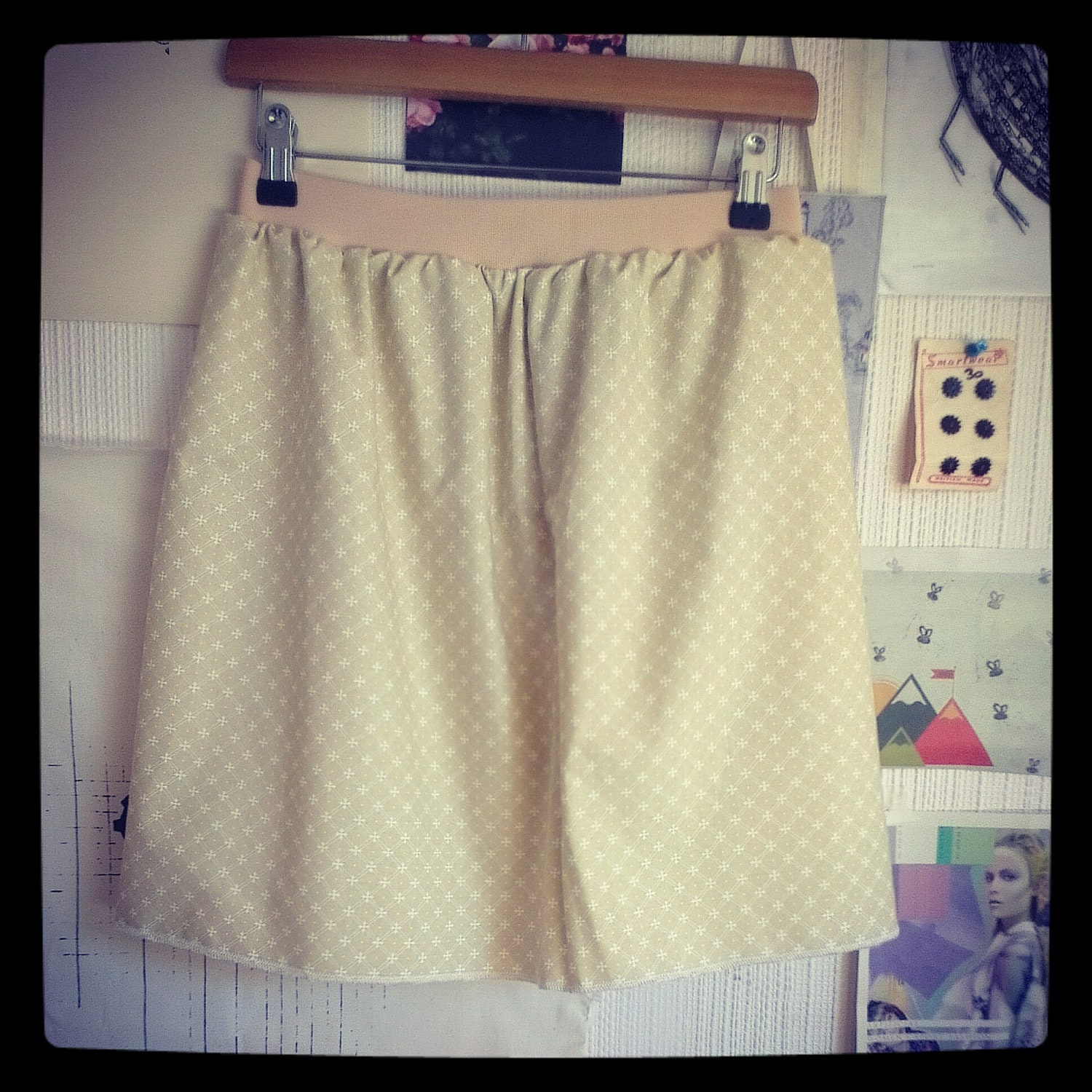 Floral cotton skirt, Laura Ashley vintage fabric, ethical fashion.