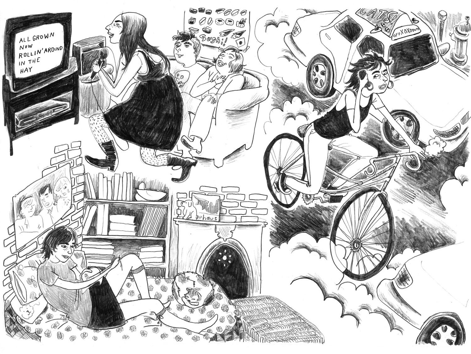 Illustration spread from "Dear Diary" by Lesley Arfin