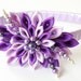 Kanzashi Fabric Flower headband, purple and violet lotus.