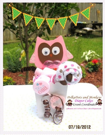 Pink and Brown glittery owl it's a girl baby glittery owl what a hoot baby decoration or gift for mom to be