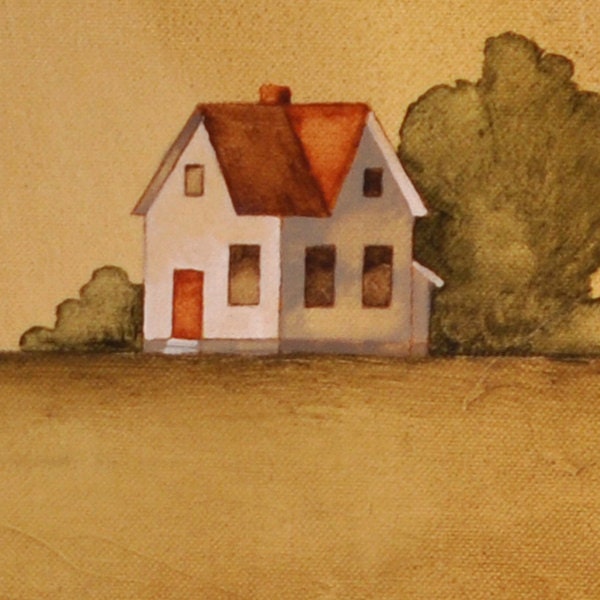 Original Painting - Mixed Media Painting - Farmhouse - Ready to Ship - Limited Edition - 24 x 24 Inches - Edition Number 1/100 - NancyJeanHome