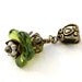 Olive green Flower Pendant - glass flower on brass, floral jewelry by MayaHoney, P10