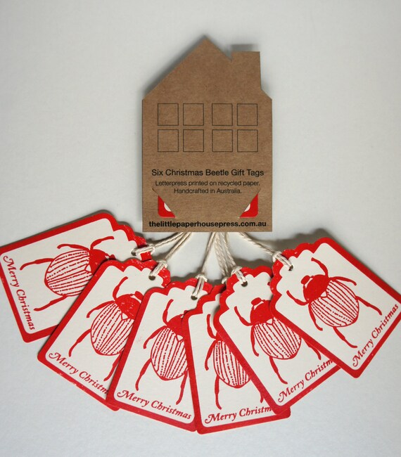 items similar to christmas beetle gift tags six pack on etsy items similar to christmas beetle gift tags six pack on etsy