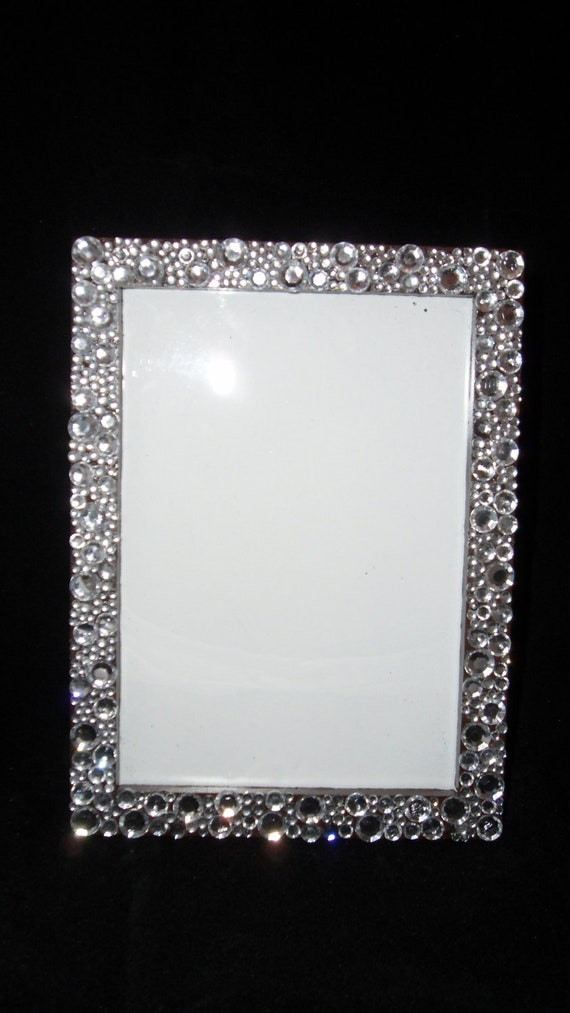 Rhinestone Covered Picture Frame by RedStarDesign on Etsy