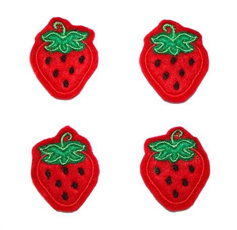 Strawberry applique embellishments (4)