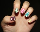 Black Checkered Vinyl Nail Decals by LongChanged on Etsy