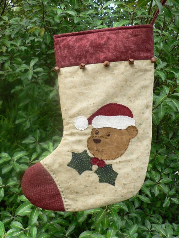 Pattern for Teddy Bear Christmas Stocking by Teddlywinks on Etsy