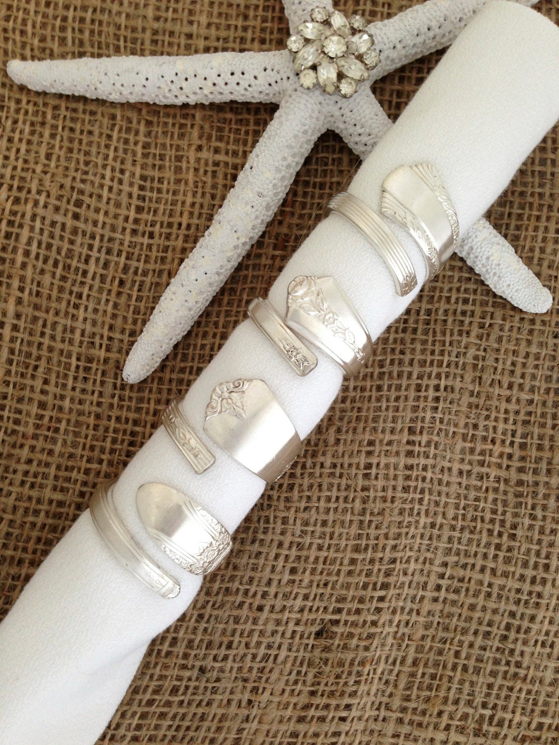 Vintage Silverplate Spoon Napkin Rings Table Setting Wedding Thanksgiving Christmas Bridal Shower
