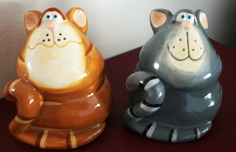 Whimsical Kitty Cat Salt and Pepper Shakers by Douglas Best Kitty Faces