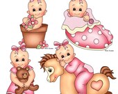 Instant Download Web-Designer Cliparts - Baby Girl Il_170x135