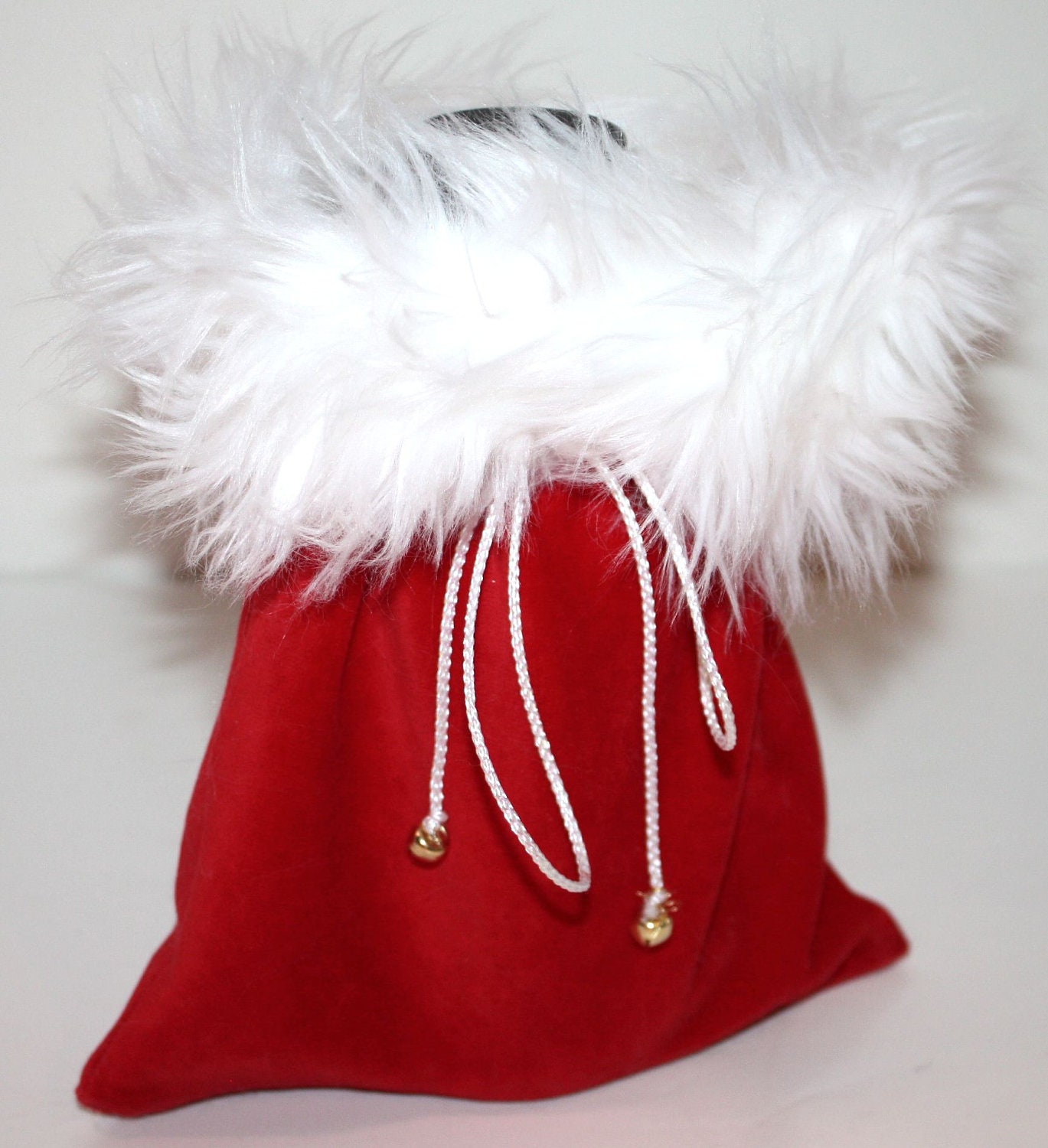 red fluffy bag