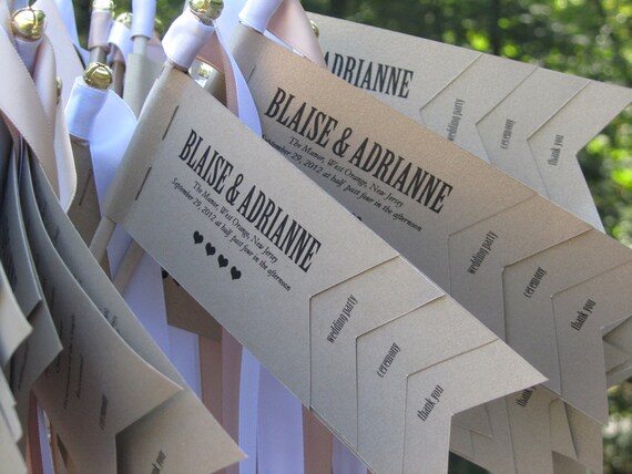50 Small Flag Wedding Programs