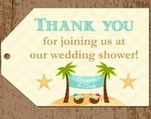 Beach Palm Trees Bridal Shower Favor Tags- Printable Il_170x135