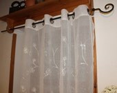 Curtain Panel emroidered tiffany soft  ivory   curtain
