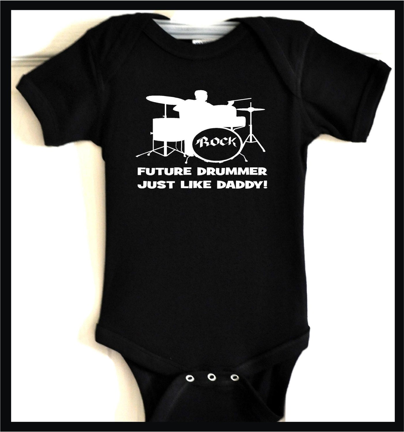wb future drummer baby romper kids onesie childrens bodysuit infant tee suit cool black drummer onesie