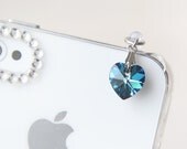 Choose your color. Swarovski Crystal Bermuda Blue Heart Cell Phone Charm. iPhone Accessories. iPhone Earphone Plug. Free Shipping.