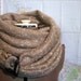 Infinity Scarf -- chunky cowl scarf, multiple styling options with button tab closure, HEATHER SANDS sweater circle scarf.