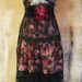 Black roses dress lace floral boho gypsy sparkle tiered rose goth medium by vintage opulence on Etsy