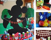 10 Items of Party Package Inspired by Disney Mickey Mouse Club - Invite, Banner, Cupcake Decorations and MORE - Personalized and Printable