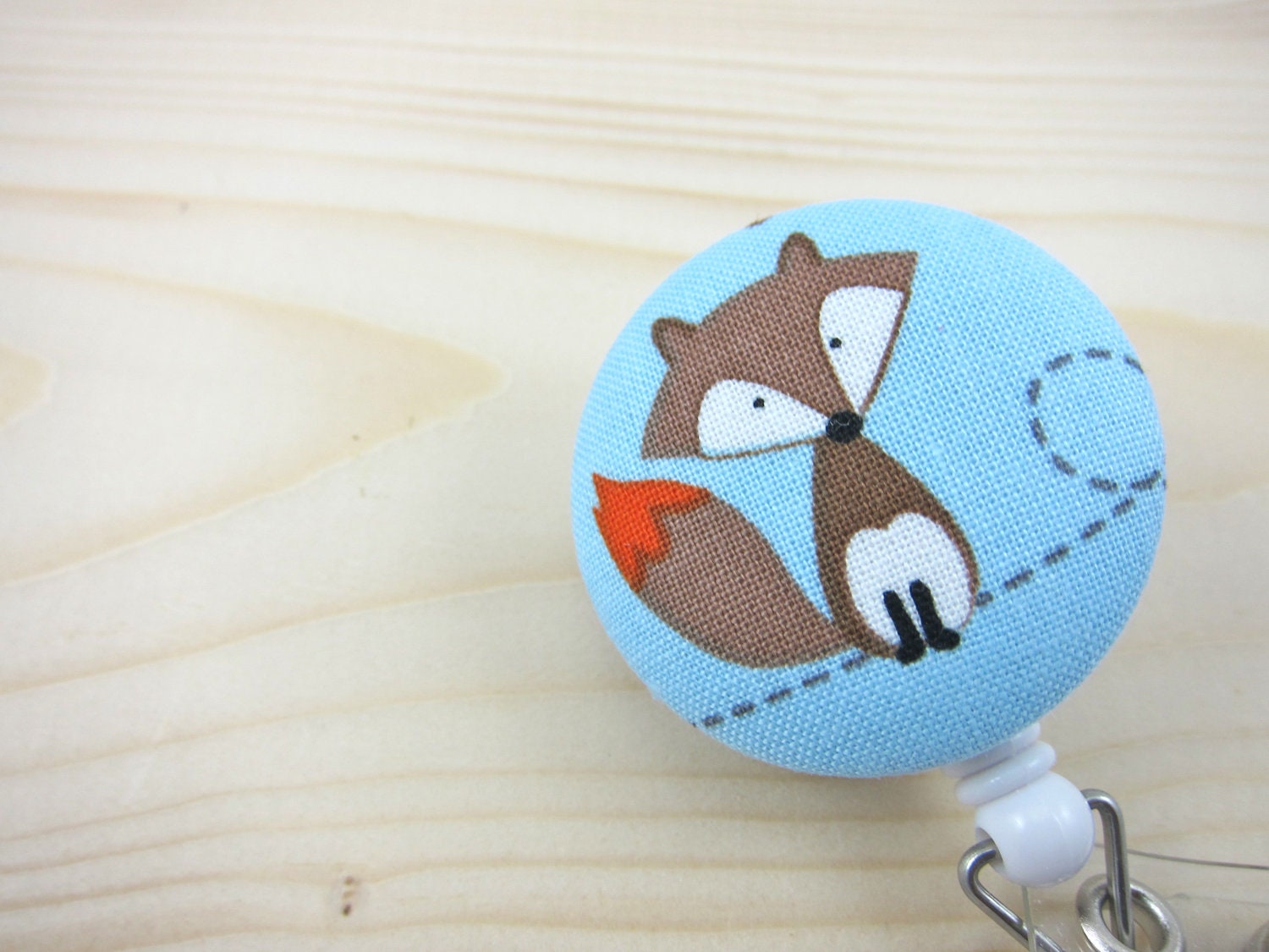 Retractable Badge Holder Cute Badge Reel - Fox