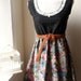 Floral Paisley Dress in Black Plum Mustard and Kingfisher Blue with Lace M L