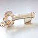 Gold Crystal Key Necklace - Skeleton Key - Swarovski