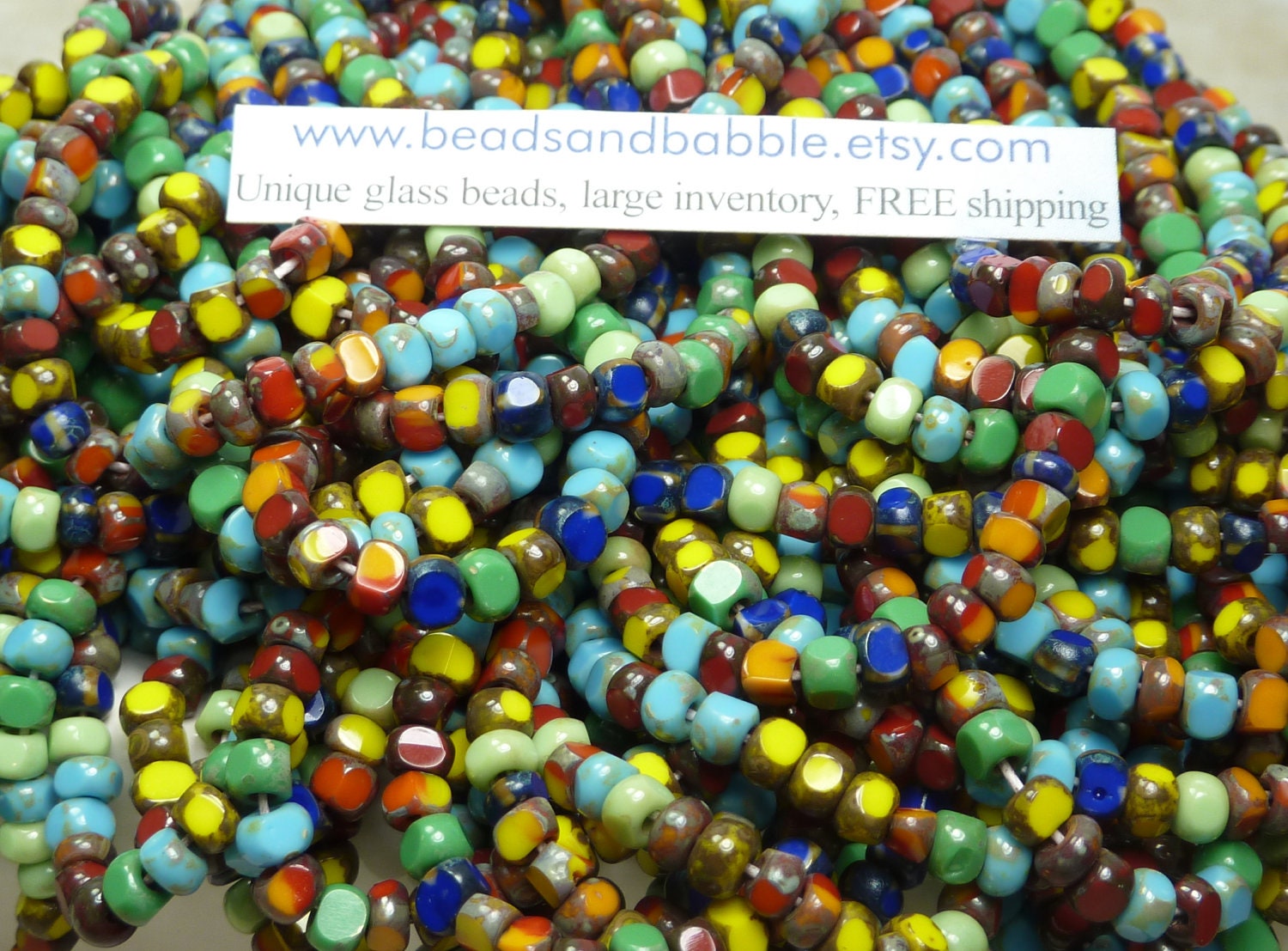 6/0 3 Cut Opaque Gypsy Picasso Mix Firepolished Czech Glass Seed Bead Strand (C159)