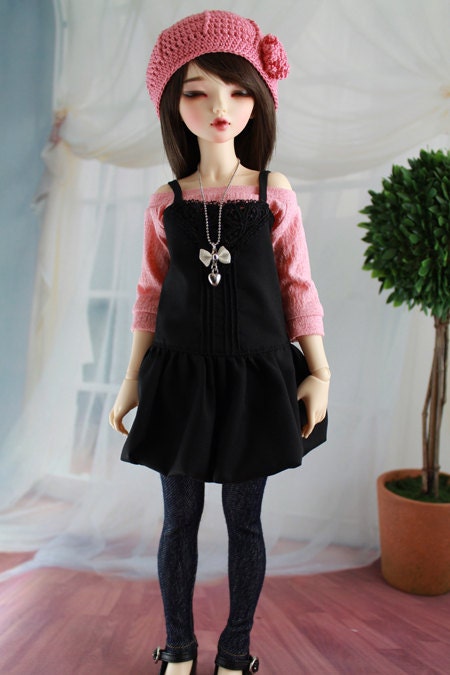 5 Piece Shirt and Jeans Outfit for Minifee BJD, 1/4 Dollfie, MSD