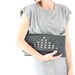 SALE Large leather carry-all pouch (studded bag, large fold over clutch, zippered pouch) - 30 % off