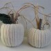 White Pumpkins Fall Decorations Autumn Decor Crocheted Pumpkins Handmade Pumpkins Rustic Farmhouse Decor Country Decor Wool Set of Two